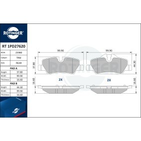 Compre Pastilhas de travão da ROTINGER RT 1PD27620 a um preço baixo por 38,48 €