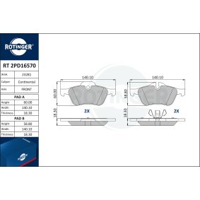 Compre Pastilhas de travão da ROTINGER RT 2PD16570 a um preço baixo por 41,58 €
