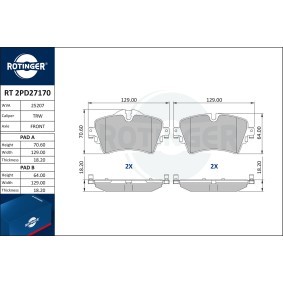 Compre Pastilhas de travão da ROTINGER RT 2PD27170 a um preço baixo por 54,80 €