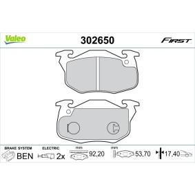 Comprar Juego de pastillas de freno de VALEO 302650 a bajo precio de 19,81 €