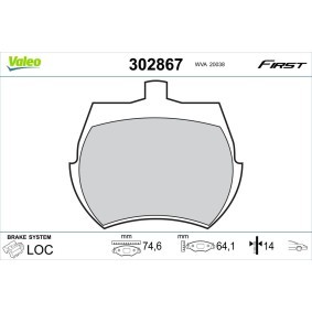 Acquista Kit pastiglie freni da VALEO 302867 a buon mercato per soli 25,12 €