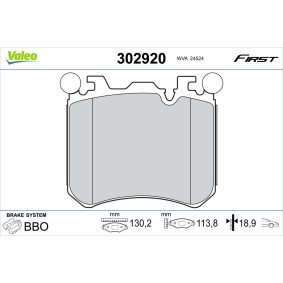 Achetez des Plaquettes de frein VALEO 302920 à prix pour 78,47 €