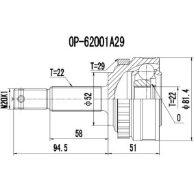 Gelenksatz, Antriebswelle 77-OP-300 von PROCARO günstig für 36,84 € online kaufen