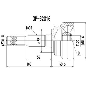 Gelenksatz, Antriebswelle 77-OP-800 von PROCARO günstig für 34,82 € online kaufen