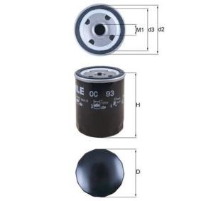 Achetez des Filtre à huile MAHLE ORIGINAL OC 93 à prix pour 7,26 €