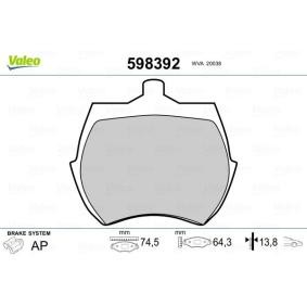 Acquista Kit pastiglie freni da VALEO 598392 a buon mercato per soli 25,74 €