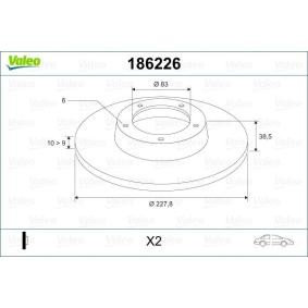 Achetez des Disque de frein VALEO 186226 à prix pour 38,45 €