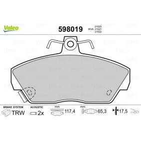 Bremsbeläge 598019 von VALEO günstig für 28,10 € online kaufen