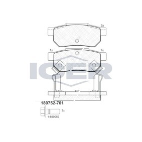 Bremsbeläge 180752-701 von ICER günstig für 17,88 € online kaufen