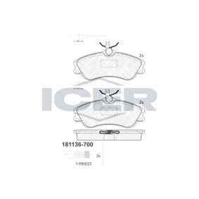 Bremsbeläge 181136-700 von ICER günstig für 32,25 € online kaufen
