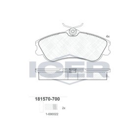 Bremsbeläge 181570-700 von ICER günstig für 25,84 € online kaufen