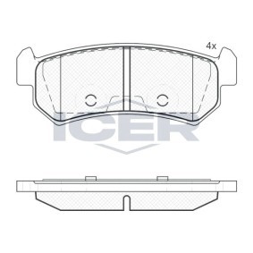 Achetez des Plaquettes de frein ICER 181727 à prix pour 24,69 €