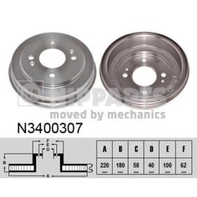 Comprar Tambor de freno de NIPPARTS N3400307 a bajo precio de 28,38 €