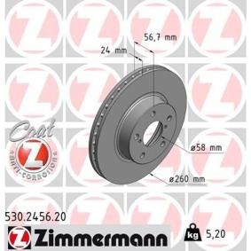 Bremsscheibe 530.2456.20 von ZIMMERMANN günstig für 47,25 € online kaufen