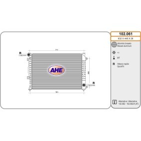 Achetez des Radiateur du moteur AHE 102.061 à prix pour 137,91 €