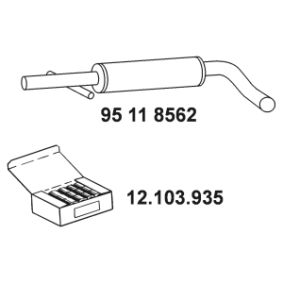 Acquista Silenziatore anteriore da EBERSPÄCHER 95 11 8562 a buon mercato per soli 93,79 €