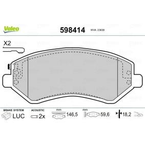 Comprar Juego de pastillas de freno de VALEO 598414 a bajo precio de 34,29 €