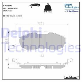 Achetez des Plaquettes de frein DELPHI LP3696 à prix pour 60,77 €