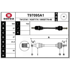 Antriebswelle T97095A1 von EAI günstig für 120,31 € online kaufen