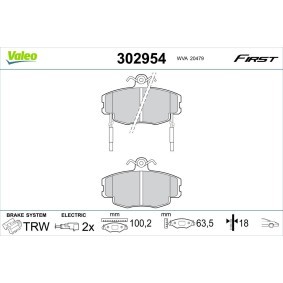 Bremsbeläge 302954 von VALEO günstig für 23,97 € online kaufen