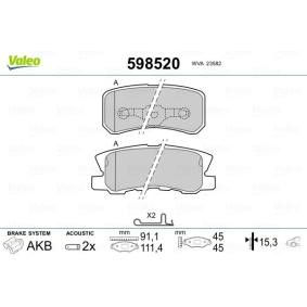 Comprar Juego de pastillas de freno de VALEO 598520 a bajo precio de 28,20 €