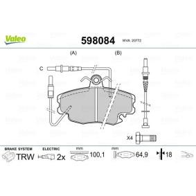 Bremsbeläge 598084 von VALEO günstig für 28,50 € online kaufen