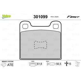 Achetez des Plaquettes de frein VALEO 301099 à prix pour 16,88 €