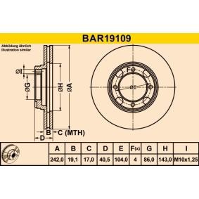 Compre Disco de travão da Barum BAR19109 a um preço baixo por 23,23 €