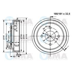 Bremstrommel 801033 von VEMA günstig für 51,35 € online kaufen