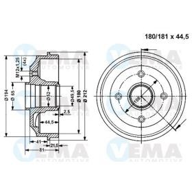 Bremstrommel 801125 von VEMA günstig für 54,40 € online kaufen