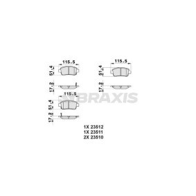 Acquista Kit pastiglie freni da BRAXIS AB0036 a buon mercato per soli 16,00 €