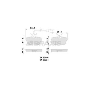 Acquista Kit pastiglie freni da BRAXIS AB0229 a buon mercato per soli 19,91 €