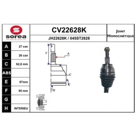 Gelenksatz, Antriebswelle CV22628K von EAI günstig für 54,79 € online kaufen