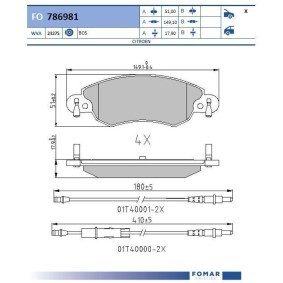 Bremsbeläge FO 786981 von FOMAR Friction günstig für 22,22 € online kaufen