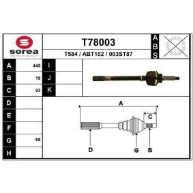 Comprar Árbol de transmisión de EAI T78003 a bajo precio de 116,10 €