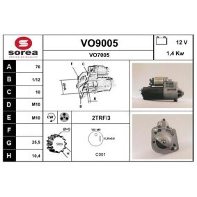 Köp Startmotor av SNRA VO9005 till det låga priset 1457,25 kr