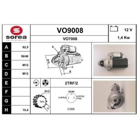 Köp Startmotor av SNRA VO9008 till det låga priset 1496,64 kr