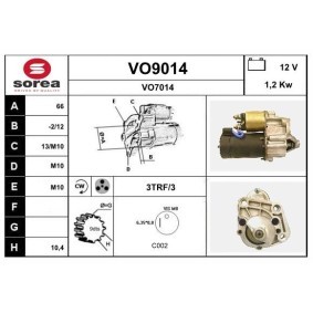 Köp Startmotor av SNRA VO9014 till det låga priset 1437,55 kr