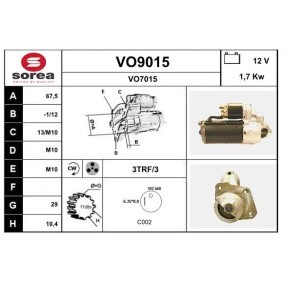 Köp Startmotor av SNRA VO9015 till det låga priset 2151,47 kr
