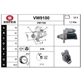 Köp Startmotor av SNRA VW9100 till det låga priset 2633,45 kr