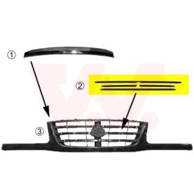 Achetez des Baguette et bande protectrice, grille de radiateur VAN WEZEL 5249518 à prix pour 115,23 €