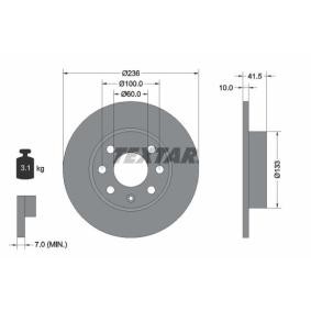 Achetez des Disque de frein TEXTAR 92020800 à prix pour 27,87 €