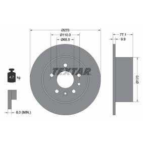 Achetez des Disque de frein TEXTAR 92066300 à prix pour 56,30 €