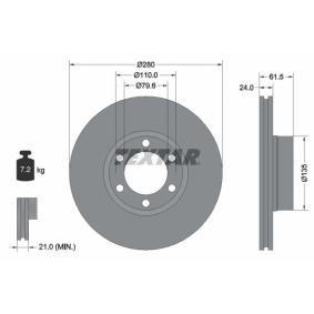 Achetez des Disque de frein TEXTAR 92097700 à prix pour 69,24 €