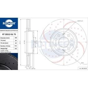 Bremsscheibe RT 20312-GL T5 von ROTINGER günstig für 70,10 € online kaufen