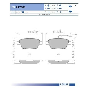 Bremsbeläge FO 217681 von FOMAR Friction günstig für 20,71 € online kaufen
