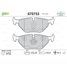 Compre Pastilhas de travão da VALEO 670753 a um preço baixo por 18,49 €