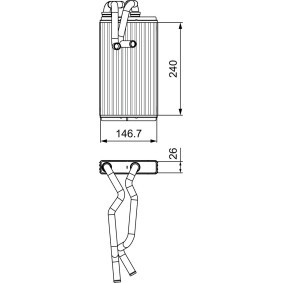 Wärmetauscher, Innenraumheizung 811525 von VALEO günstig für 73,92 € online kaufen