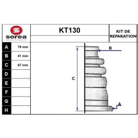Achetez des Jeu de joint-soufflet, arbre de commande SERA KT130 à prix pour 11,75 €