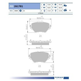 Bremsbeläge FO 261781 von FOMAR Friction günstig für 22,06 € online kaufen